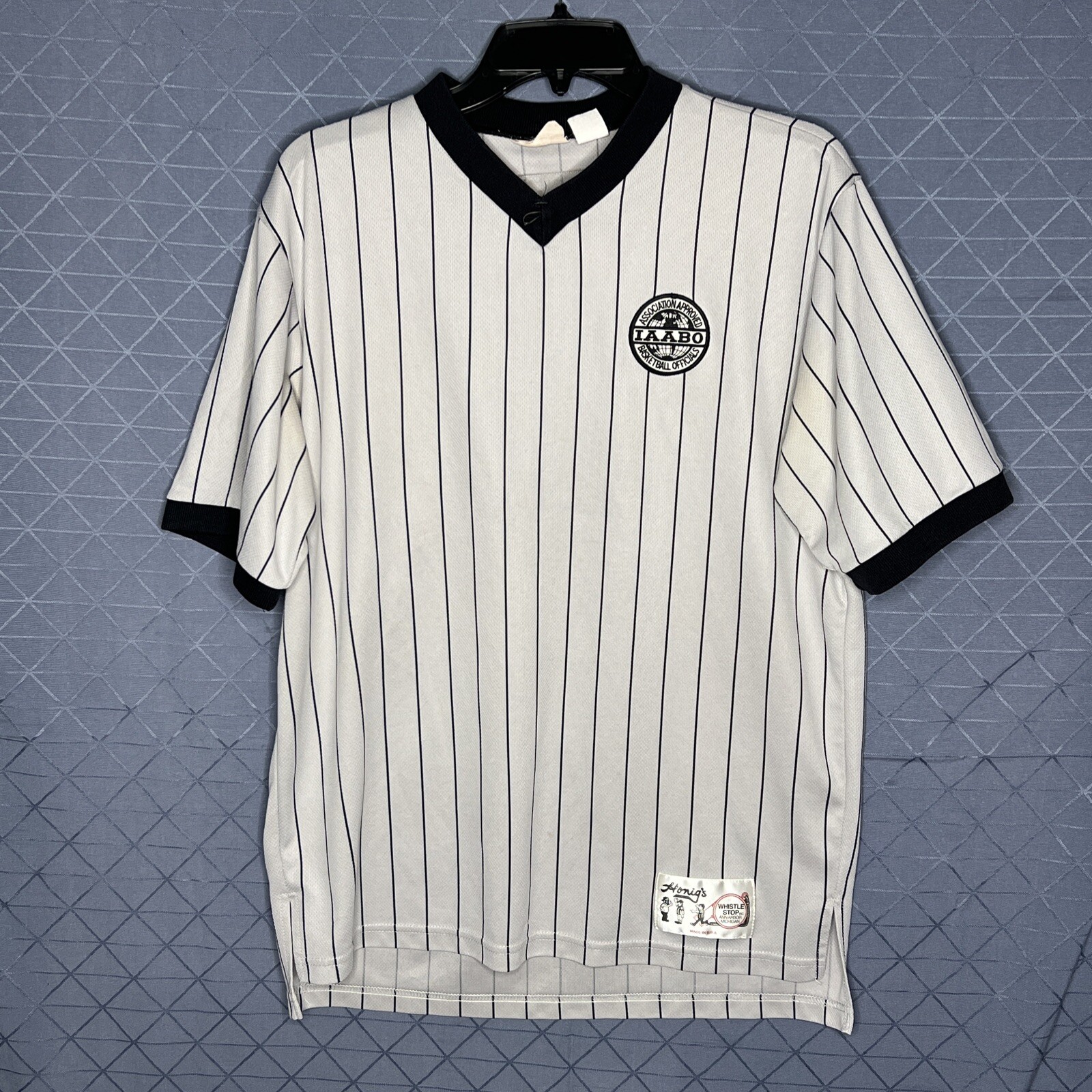 Honig’s Whistle Stop Basketball Officials Shirt Mens Size L Vintage USA Gray gallery