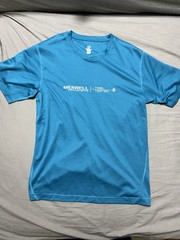 Merrell Mens Large Shirt Merrell Performance Blue Running 100% Polyester S/S