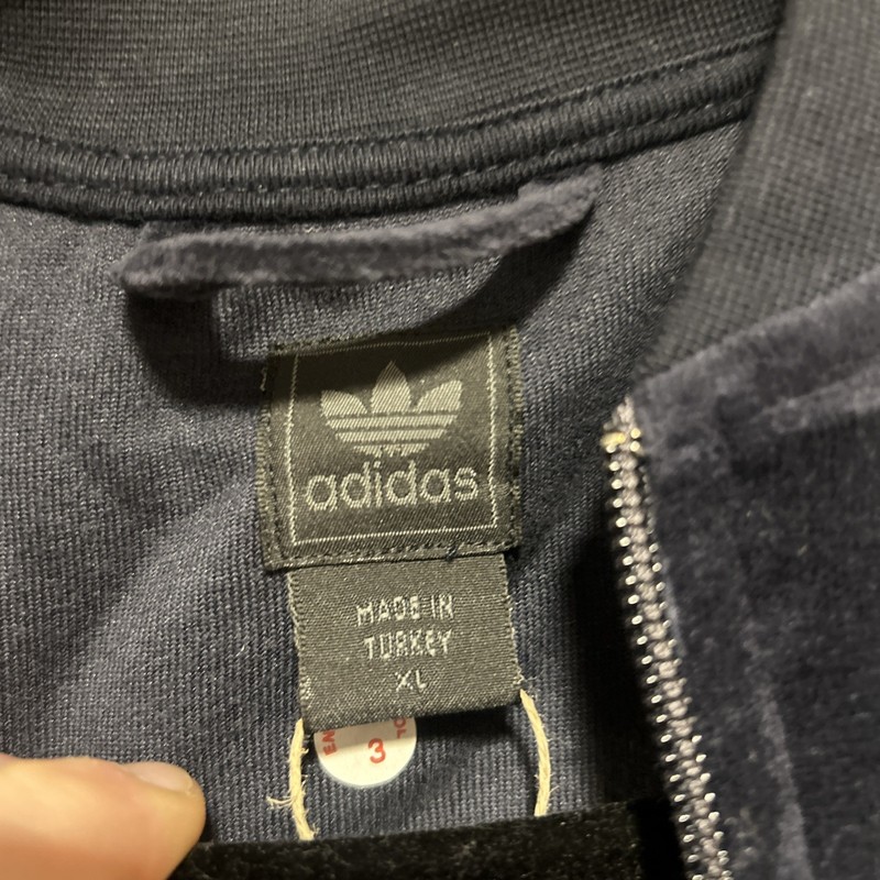 Adidas Mole Velour Track Top Jacket Navy Blue Size XL New Y2K (2002) gallery