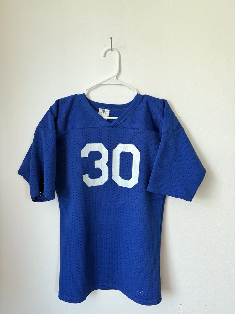 Vintage Royal Blue Football Jersey Sports Belle Tag Large Made In USA 70s-80s