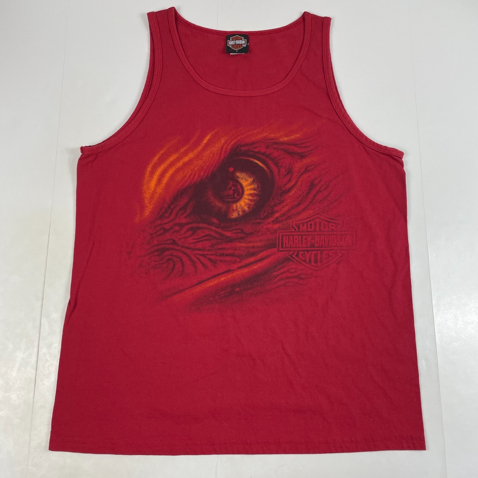 Harley Davidson Shirt Mens Large Red Eagle Sleeveless Tank Biker Motorcycle USA gallery