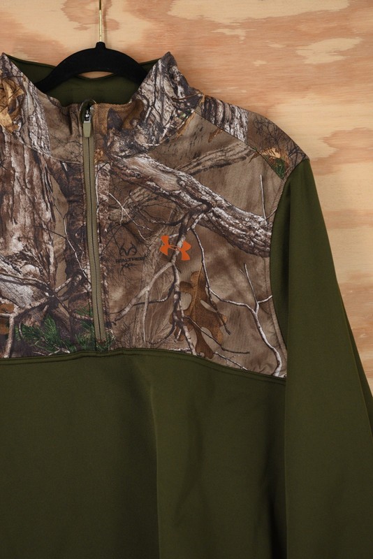 Under Armour Caliber 1/4 Zip Realtree Olive Green Pullover Mens 2XL - 1259217 gallery