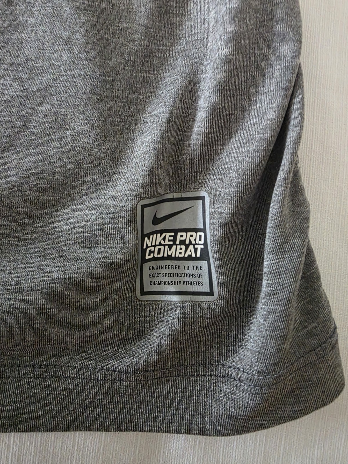 Nike Pro Combat Dri-FIT Compression Fitted Short Sleeve Crew T-Shirt Gray L gallery
