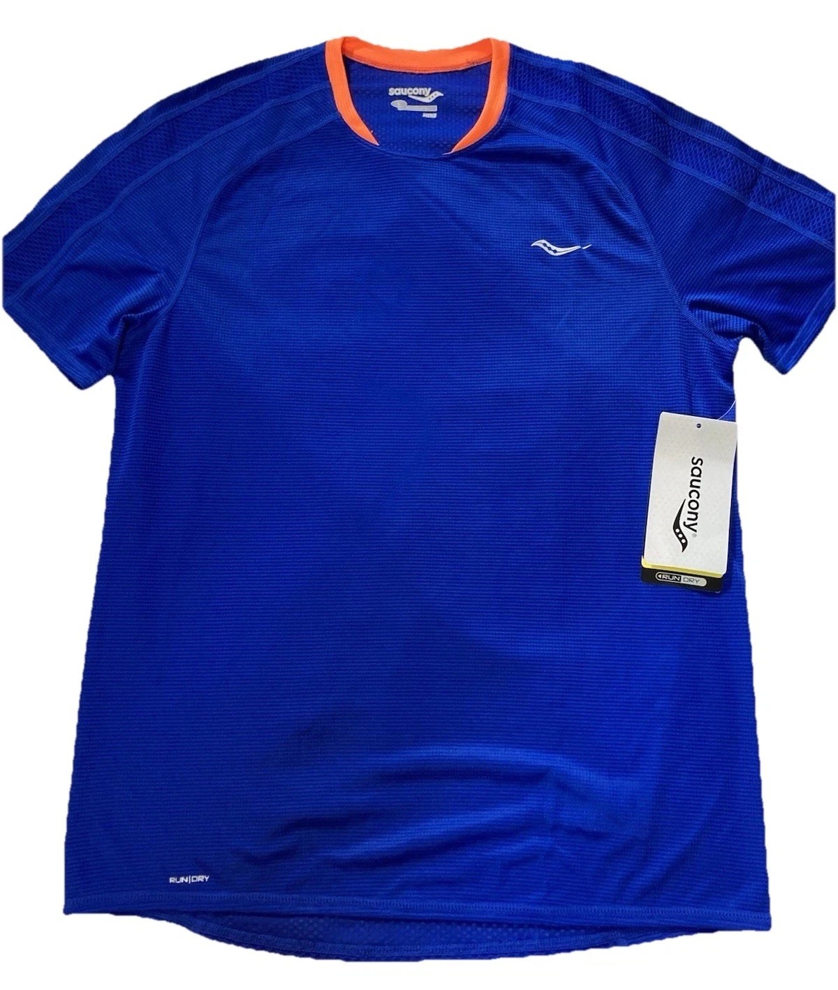 Saucony Men’s Running Shirt Small Blue Moisture Wicking NWT Athletic Tee gallery