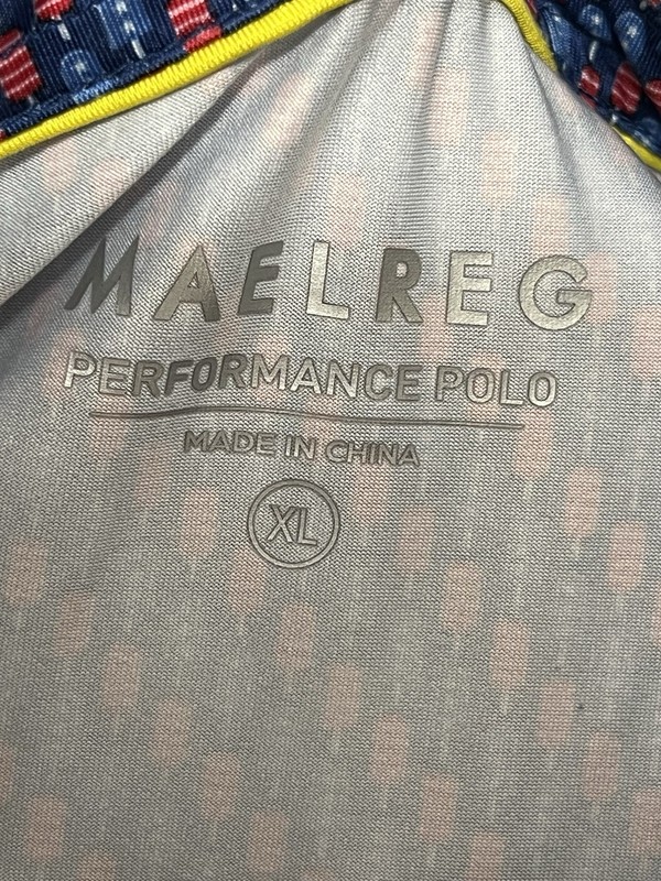 Maelreg Mens performance S/S polo Sz xl Red White blue patriotic popsicles C2 gallery