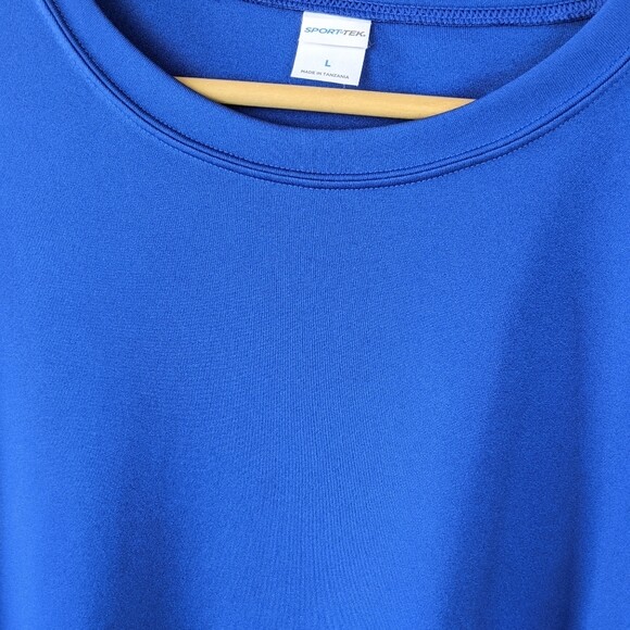 Sport-Tek Shirt Top Tee Men's Large Blue Training Run Lounge Walk Layer Casual gallery