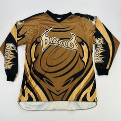 VINTAGE Diablo Paintball Jersey Mens 2XL Gold Brown Long Sleeve Mesh Shirt Y2K