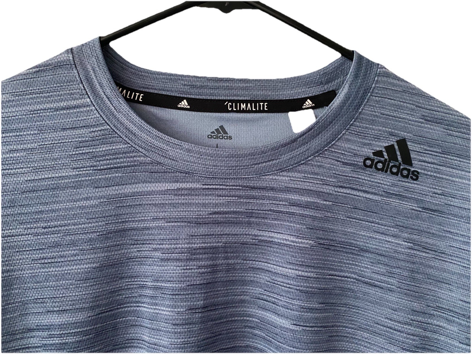 Adidas Climalite T-Shirt Mens Large Blue Heather Athletic RunningTraining CV4654 gallery