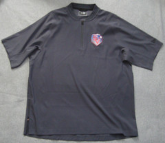 New Era Cage Jacket Men L Gray Quarter Zip Baseball Pullover SV Southeast Valley