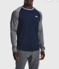 NWT Under Armour Men’s UA Waffle Crew Long Sleeve Comfort Blue Gray Sz XL