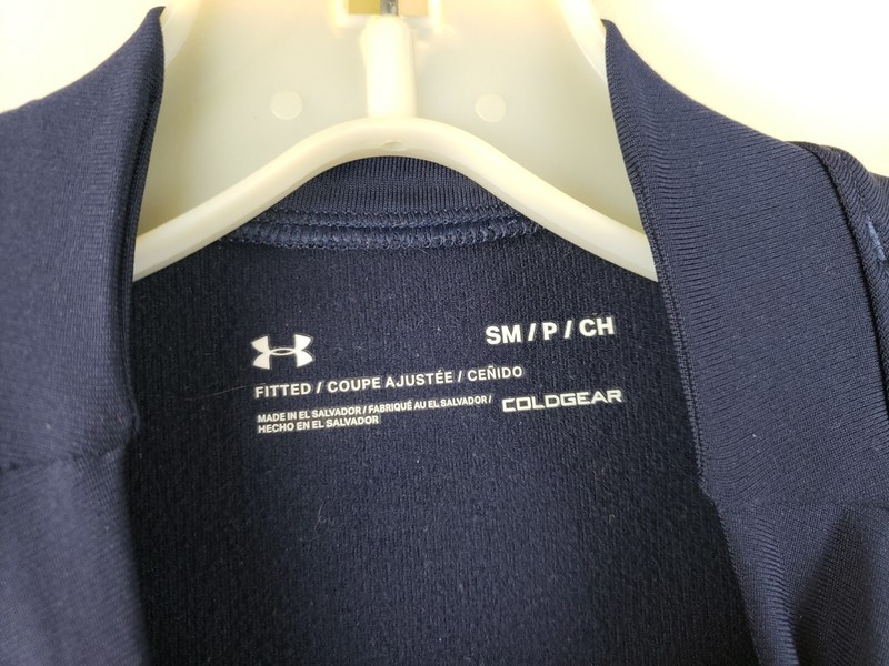 Under Armour ColdGear Long Sleeve Shirt Men's Small Dk Blue Fitted Mock neck gallery