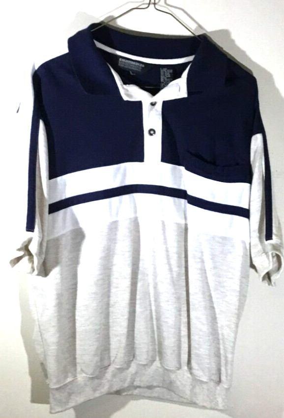 Mens Pullover White Navy Blue Cream Large Cotton Knightsbridge Pre-Owned gallery