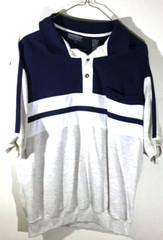 Mens Pullover White Navy Blue Cream Large Cotton Knightsbridge Pre-Owned
