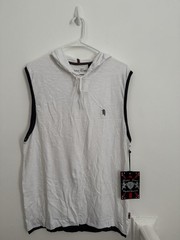 Lions Crest English Laundry Men’s White Hooded Tank Top Size L NWT