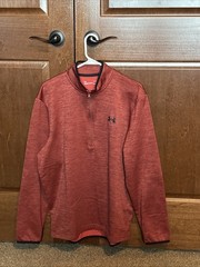 Under Armour ColdGear Orange Heathered 1/4 Zip Pullover Men’s Large Loose Fit