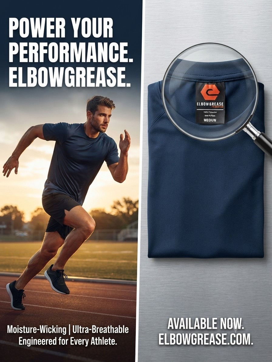 Elbowgrease Athletics Performance Navy Blue Active Wear T-Shirt Men's Medium gallery
