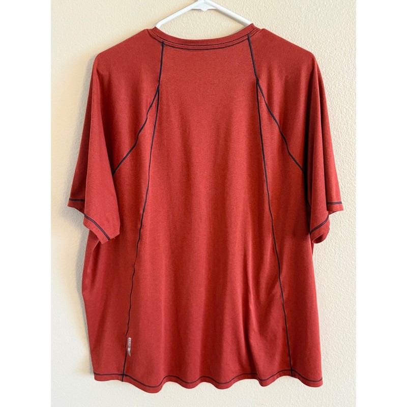 LL Bean Mens XXL Slightly Fitted Performance T-Shirt Rust Red Raglan Activewear gallery