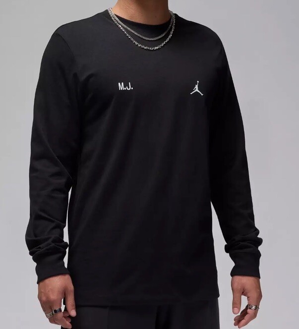 $50 Nike Jordan Flight Crew Neck FZ1934 010 man black shirt Size Small gallery