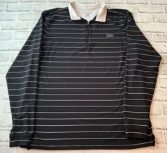 Good Good Golf Pullover Mens L Black Quarter Zip Performance Stretch Stripes