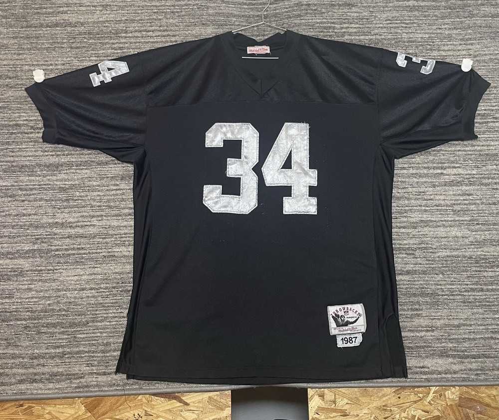 (Heavy Distress) VTG Bo Jackson Oakland Raiders Jersey Mitchell & Ness Size XL