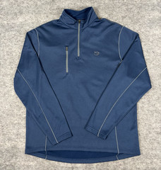 Peter Millar Warmth Pullover Mens M Blue Quarter Zip Duck Embroidered