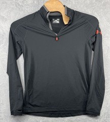 Under Armour Fitted All Season Gear 1/4 Zip Long Sleeve Shirt Gray Men’s Size S