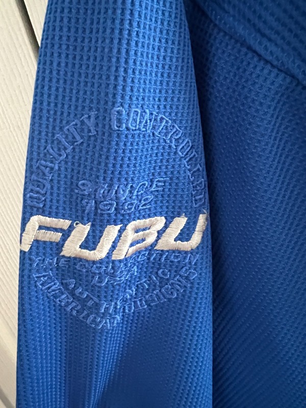 Vintage FUBU Sports The Collection Blue Long Sleeve Pullover Shirt Size L gallery