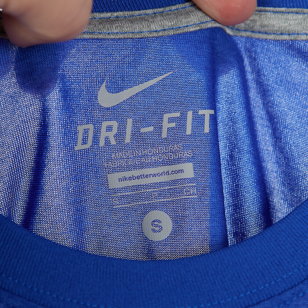 Nike Dri-FIT Mens Small S Vapor Jet X Ray Skeleton Football Gloves Blue T Shirt gallery