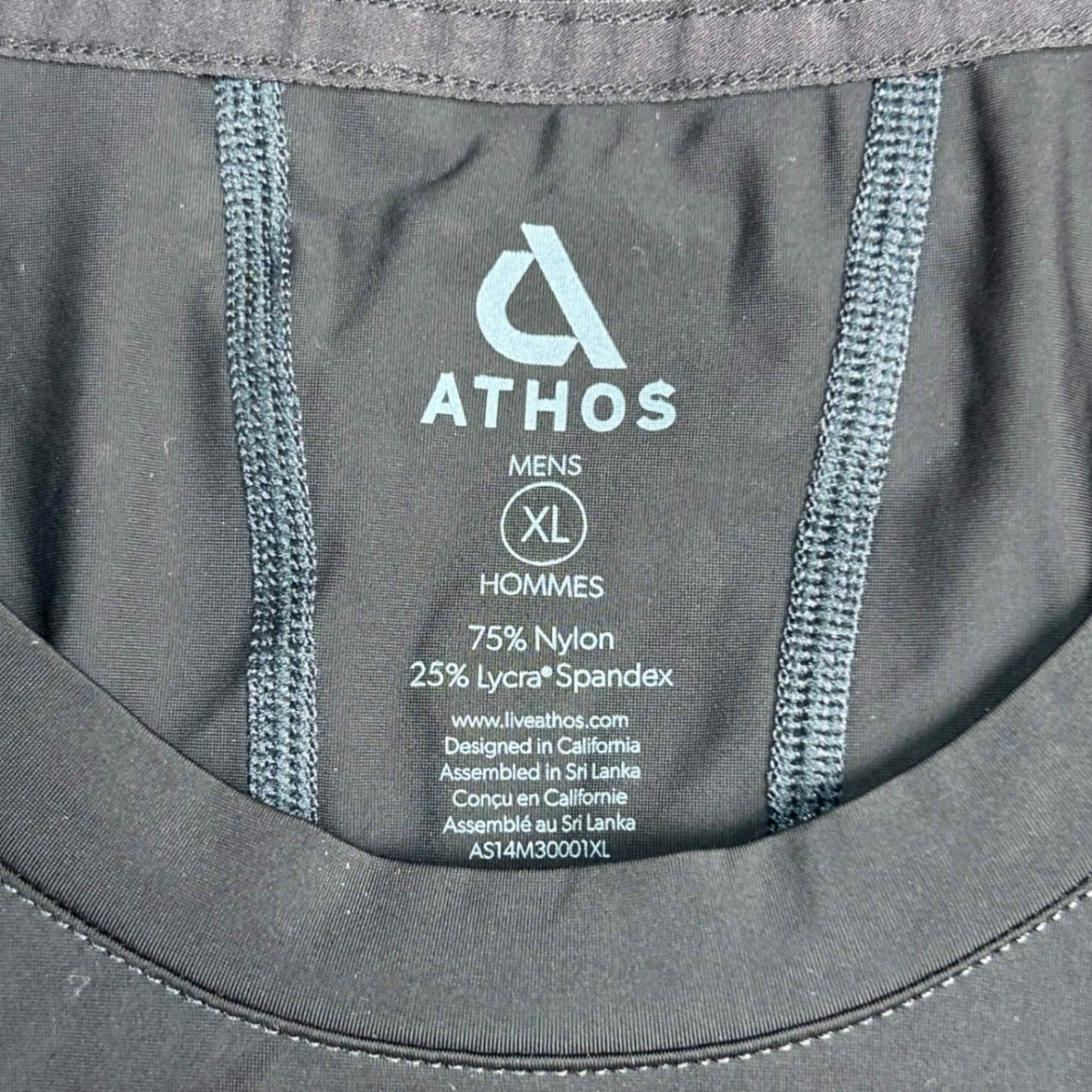 Athos Mens XL Biometrics Smart Compression Training Shirt Black AS14M30001XL gallery