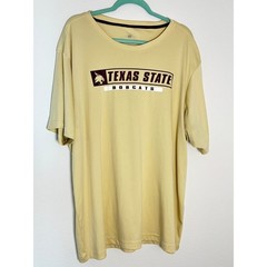 Texas State Bobcats Mens Performance T-Shirt Gold Short Sleeve Athletic Top XL