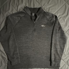 Greg Norman Shark Men’s 1/4 Zip Mock Neck Polyester Long Sleeve Top M Gray