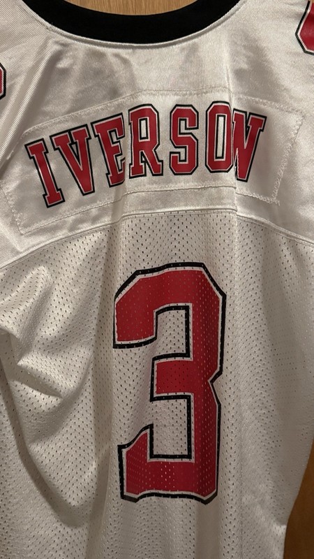 Size Small - Reebok Allen Iverson #3 Football Jersey White Red Y2K gallery