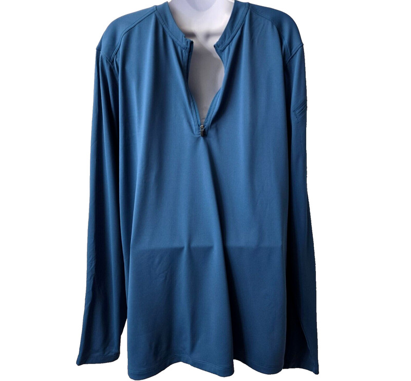 5 11 Tactical Pullover Shirt L Men Quarter Zip Blue Long Sleeve Sample Camp Hike gallery