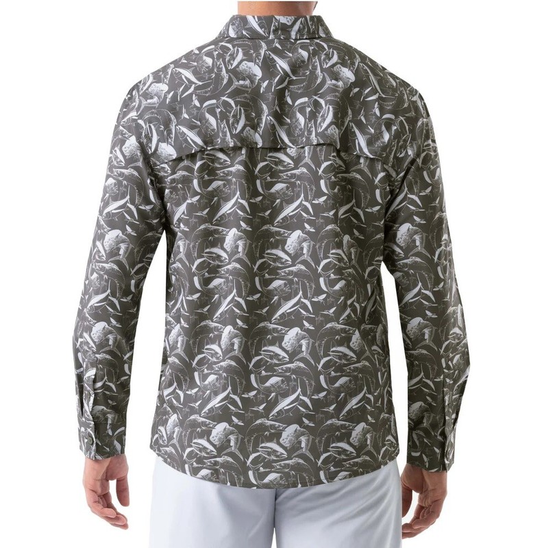 NWT XXL Men's Dive Guy Harvey Long Sleeve Fishing Shirt - Vented - Charcoal $50 gallery