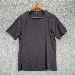 Lululemon Textured Training Shirt Mens Medium Short Sleeve Grey Performance