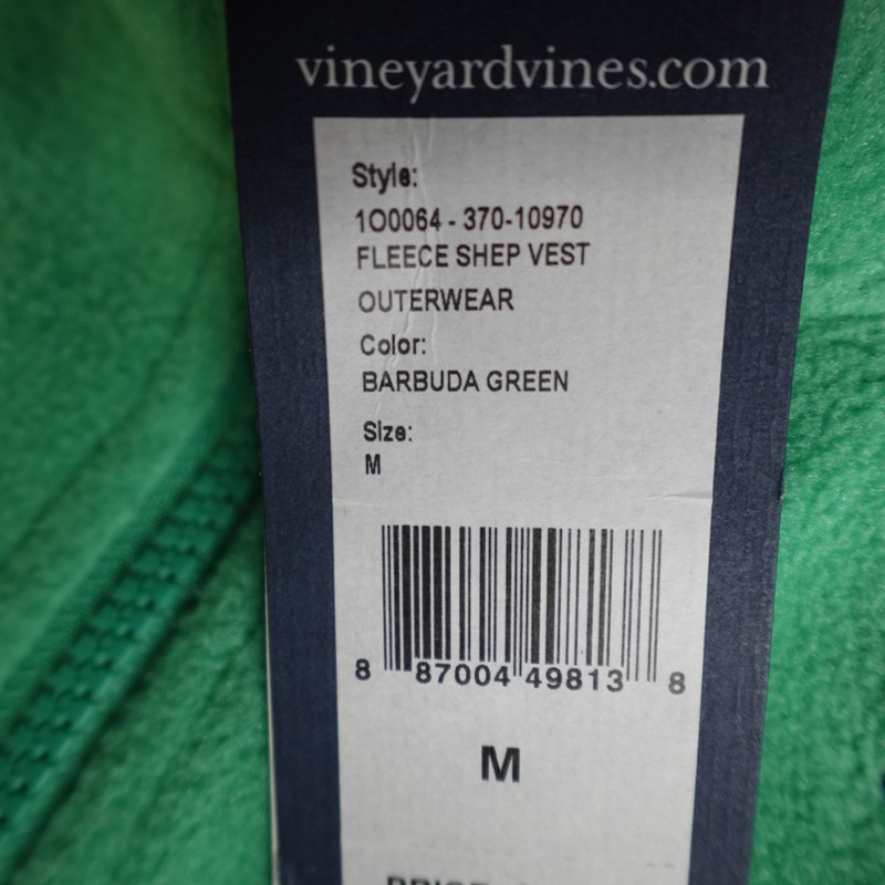Vineyard Vines Mens Jacket Medium Blue Green Fleece Vest Solid NEW gallery