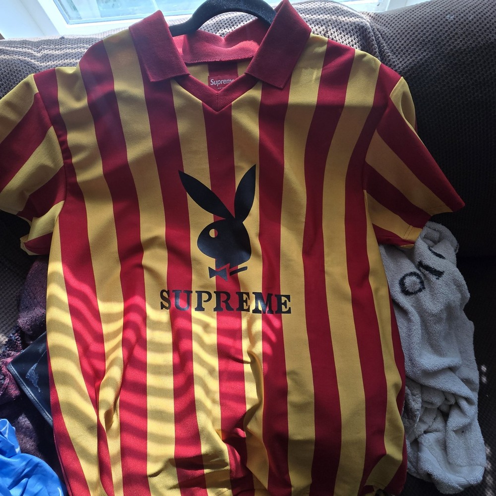 Supreme Playboy Soccer Jersey (SS18) Red/Yellow Size XL