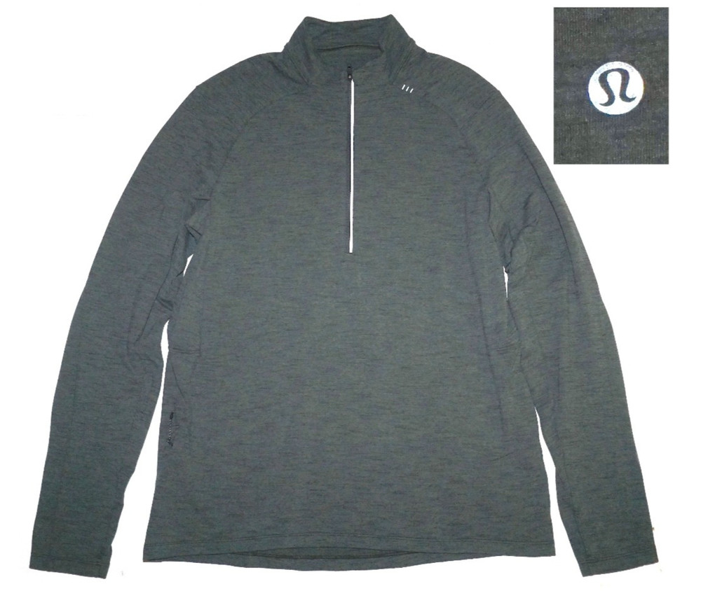 Mens Lululemon Surge Warm 1/2 Zip Pullover M3CMXS Heathered Sage sz L men Pockt