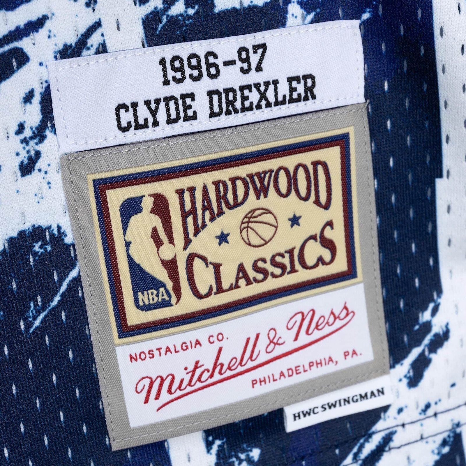 MITCHELL & NESS NBA MARBLE SWINGMAN JERSEY HOUSTON ROCKETS 1996 CLYDE DREXLER gallery