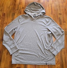 Prana Men’s Lightweight Hooded Slim Fit Pullover Heather Gray Size Large