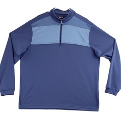 Bolle Mens Pullover Sweatshirt Navy Blue Quarter Zip Long Sleeve XL