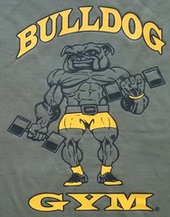 Bulldog Gym Bodybuilding Muscle Sleeveless Army Green / Vintage Gold Shirt