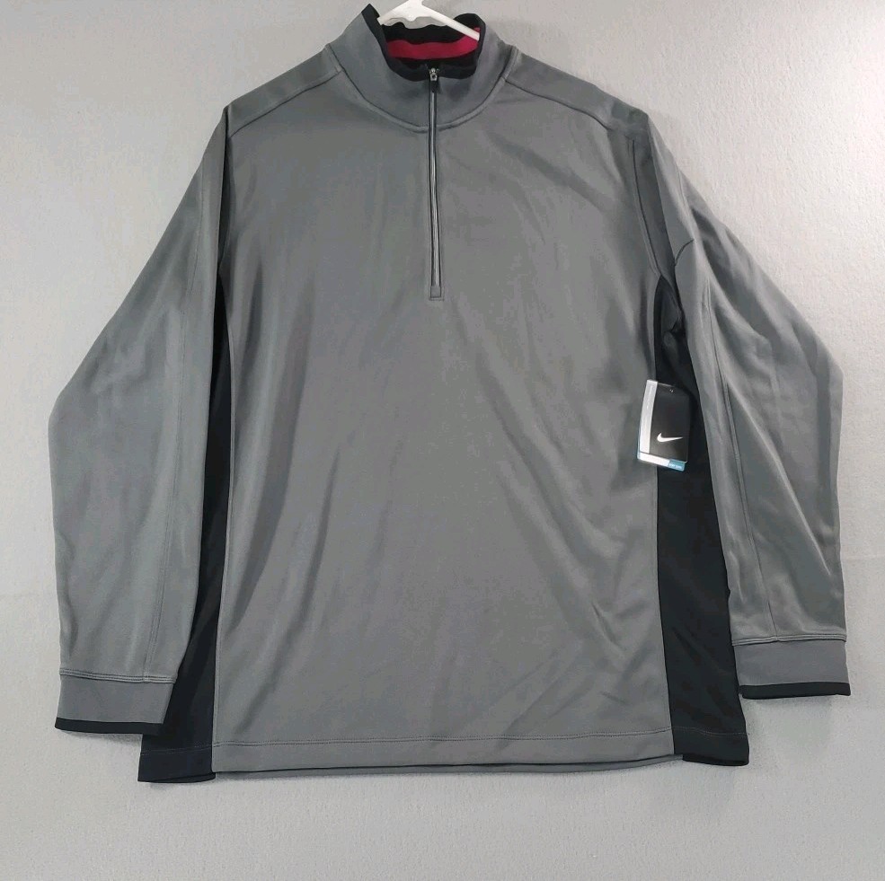 Nike Golf - Dri-Fit 1/4 Zip Long-Sleeve Grey Shirt Mens Size Large NOS NWT gallery