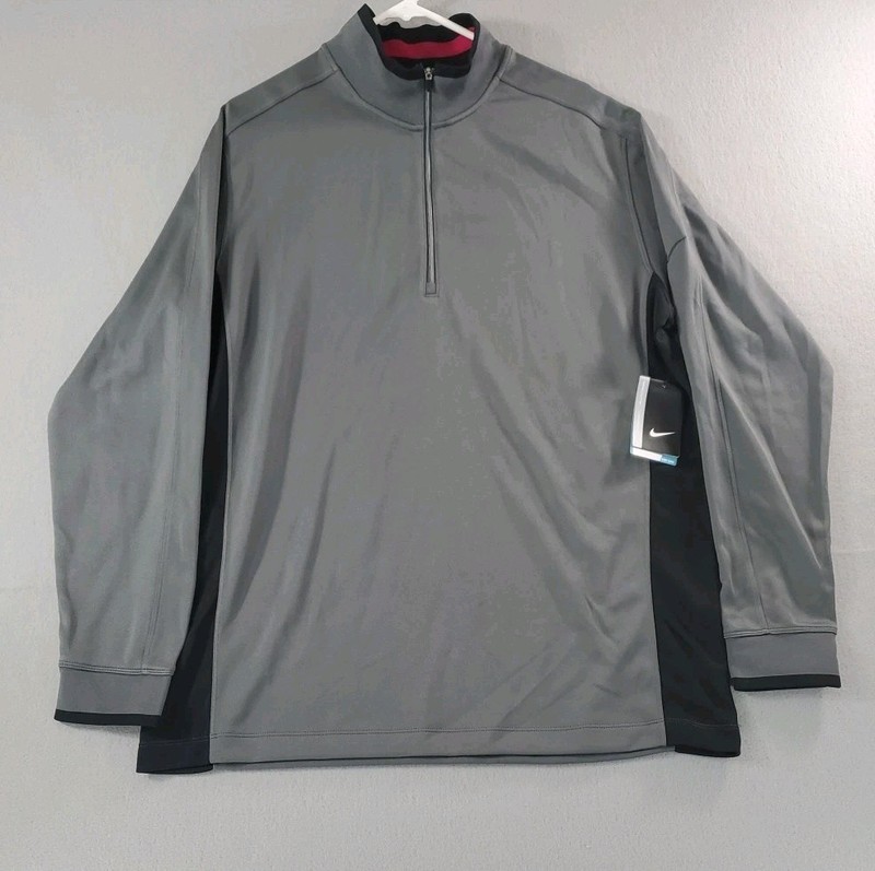 Nike Golf - Dri-Fit 1/4 Zip Long-Sleeve Grey Shirt Mens Size Large NOS NWT gallery