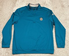 Adidas GOLF ⛳️ 1/4 Zip Pullover Men’s XL Teal Blue Performance Pine Lakes CC