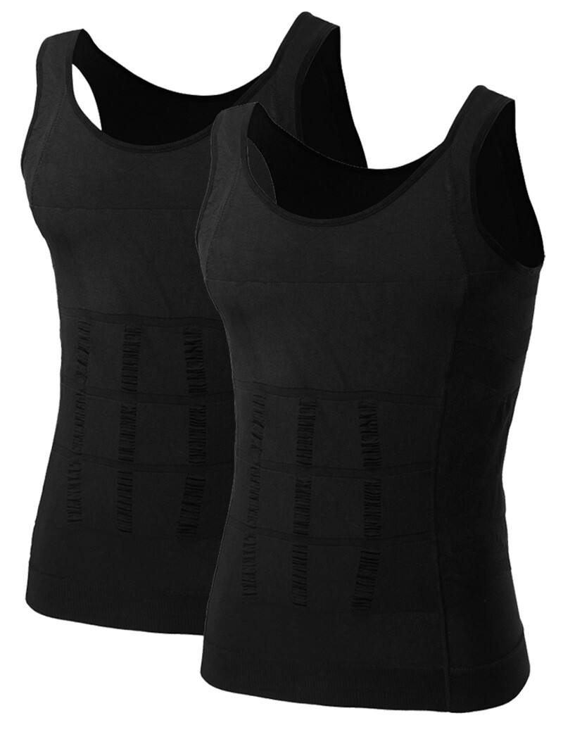 2x Lot Mens Compression Shirt Sleeveless Body Shaper Shapewear Slimming Tank Top gallery