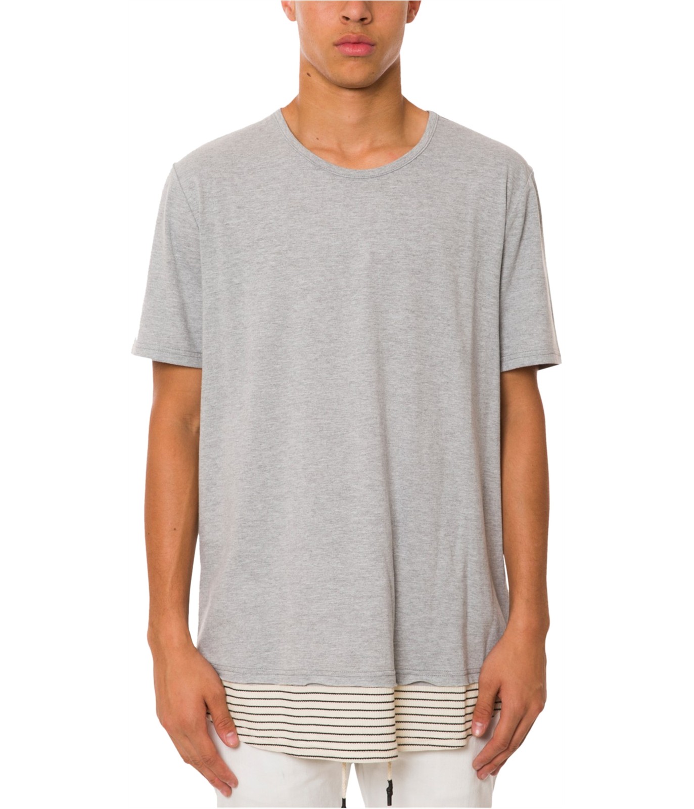 Jaywalker Mens Layered Basic T-Shirt, Grey, Medium gallery