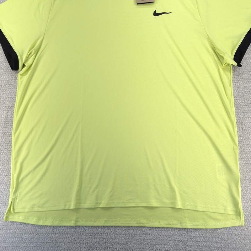 Nike Court Advantage Dri-FIT Tennis Shirt Mens 2XL Volt Yellow Mesh Performance gallery