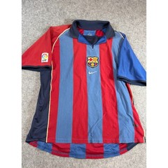 VTG 90s FC Barcelona LFP Nike Home Jersey Shirt XL Striped Football Soccer #10