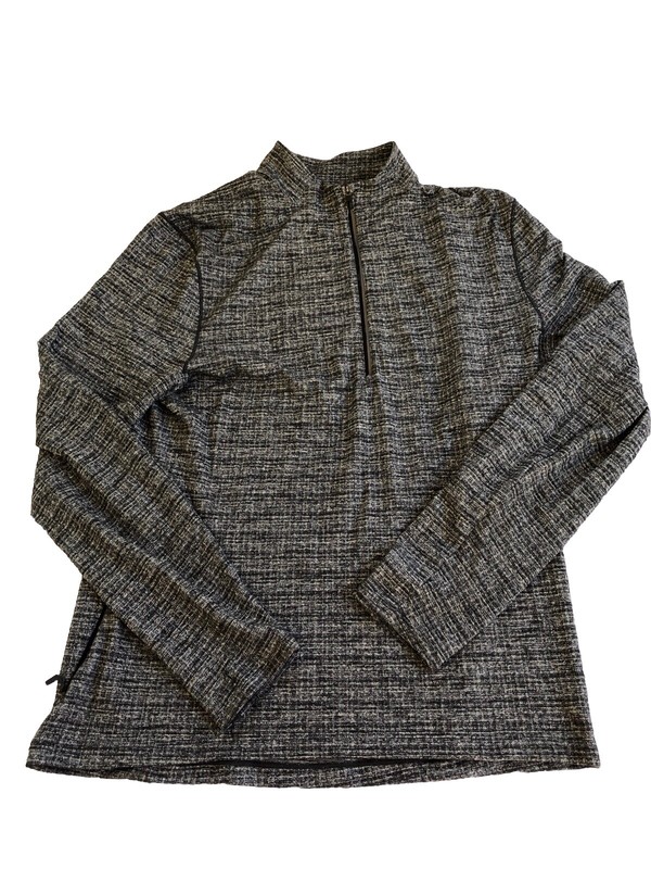 LULULEMON Men’s Surge Warm Half Zip 1/2 Rulu Pullover Texture Black/White Size M gallery
